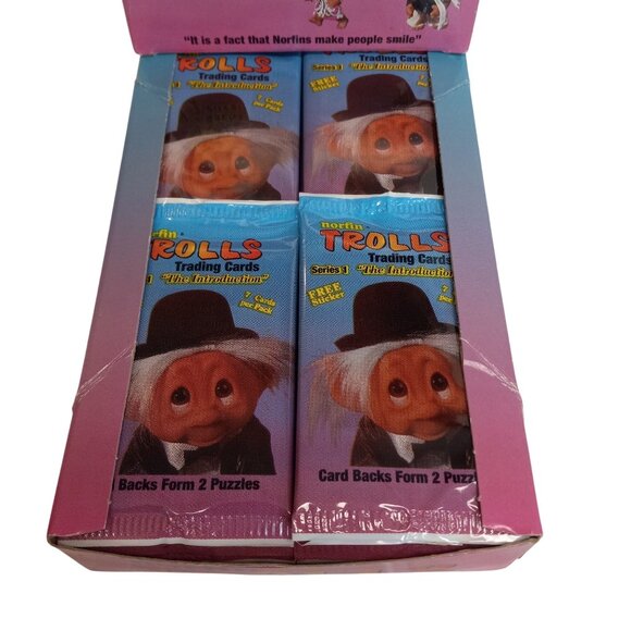 Norfin Trolls Series 1 Trading Cards Box 48 Packs 7 Per Pack Sealed 1992 Vintage - Picture 3 of 12